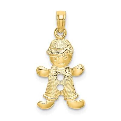 Playful Boy with Cut Out Buttons Charm 10k Gold 10C4017, MPN: 10C4017,