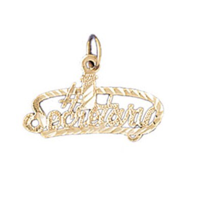 Dazzlers Jewelry #1 Secretary Pendant Necklace Charm Bracelet in Yellow, White or Rose Gold 10734, …