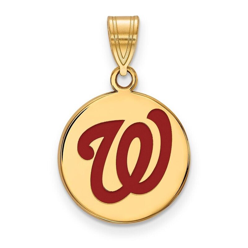 Washington Nationals Medium Enamel Disc Pendant Gold-plated Silver GP017NAT, MPN: GP017NAT, 8867749…