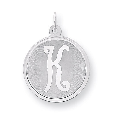 Brocaded Initial K Charm Sterling Silver QC4162K, MPN: QC4162K, 883957458779
