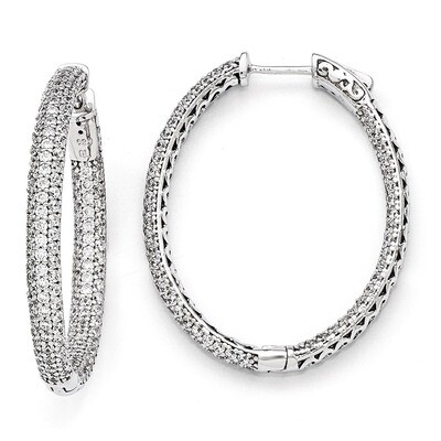 Pave 1.12 inch Diameter Cubic Zirconia Hoop Earrings Sterling Silver QMP327, MPN: QMP327, 886774165…