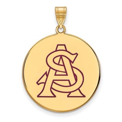 Arizona State University x-Large Enamel Disc Pendant Gold-plated Silver GP057AZS, MPN: GP057AZS, 88…