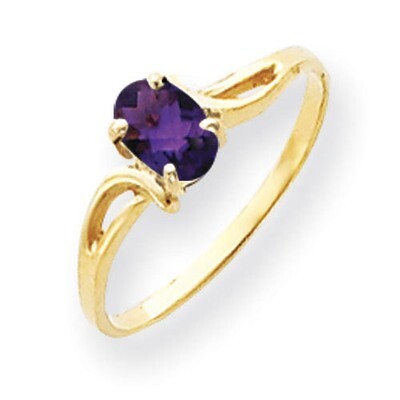 Amethyst Checker Ring 14k Gold 6x4mm Oval Y4648AC, MPN: Y4648AC, 883957560342