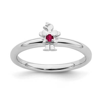Cr. Ruby Girl Ring Sterling Silver Rhodium-plated QSK1929, MPN: QSK1929, 191101720659
