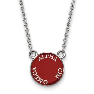 Alpha Chi Omega Extra Small Enameled Pendant with 18 Inch Chain Sterling Silver SS012ACO-18, MPN: S…