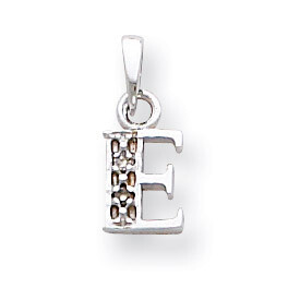 Polished .01ct Diamond Initial E Charm 14k White Gold YC251E, MPN: YC251E, 883957323633