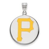 Pittsburgh Pirates Large Enamel Disc Pendant Sterling Silver SS017PIR, MPN: SS017PIR, 886774628172