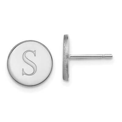 Initial Circle Post Earrings 14k White Gold XNE147W, MPN: XNE147W, 883957951607