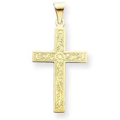 Floral Cross Pendant 14k Gold XR139, MPN: XR139, 886774151632