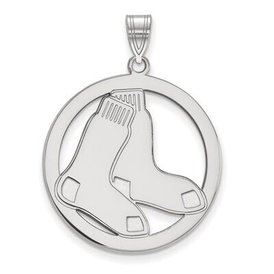Boston Red Sox L Pendant in Circle Sterling Silver SS034RSO, MPN: SS034RSO, 886774630359