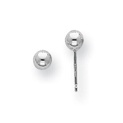 4mm Standard Weight Ball Post Earring Mounting 14k White Gold WG557, MPN: WG557,