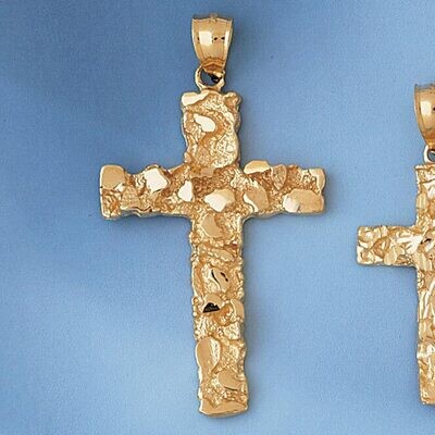 Dazzlers Jewelry Cross Pendant Necklace Charm Bracelet in Yellow, White or Rose Gold 7991, MPN: DZ-…