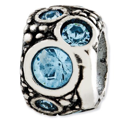 Light Blue Swarovski Elements Bead - Sterling Silver QRS2796, MPN: QRS2796, 883957021843