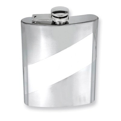 Polished and Brushed Stainless Steel 8Oz Hip Flask GP2724, MPN: GP2724, 788089143039