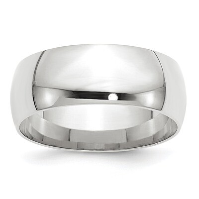 8mm Lightweight Comfort Fit Band 10k White Gold WCFL080 Engravable, MPN: WCFL080, 886774460468