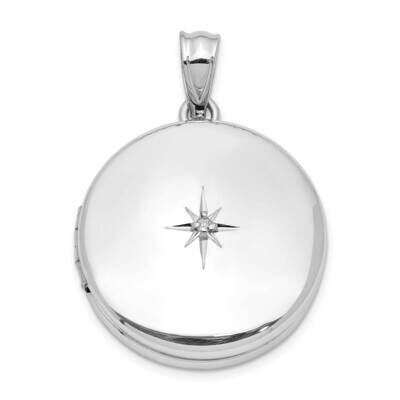 20mm Diamond Polished Round Locket Sterling Silver QLS954, MPN: QLS954, 883957848952