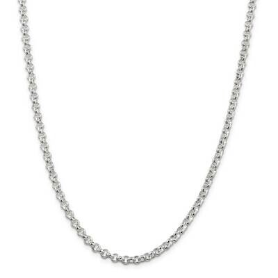4.75mm Rolo Chain 26 Inch Sterling Silver QFC76-26, MPN: QFC76-26,