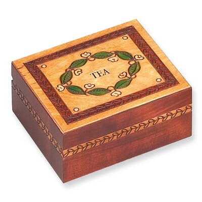 Leaf Design Wooden Tea Chest GM5387, MPN: GM5387, 610939071769