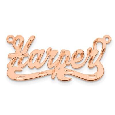 Diamond-Cut Name Plate Sterling Silver Rose-plated XNA158RP, MPN: XNA158RP,