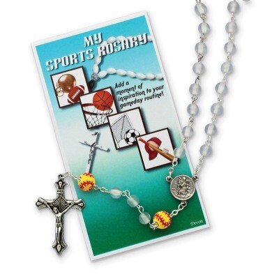 Girls White Softball Sports Rosary GM19739, MPN: GM19739, 827225600934
