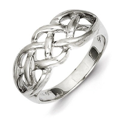 Woven Top Ring Sterling Silver Polished QR2814, MPN: QR2814, 883957552941