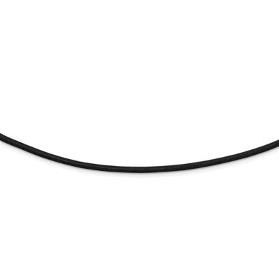 3mm Black Leather Necklace 18 Inch Sterling Silver QK87-18, MPN: QK87-18, 191101071669
