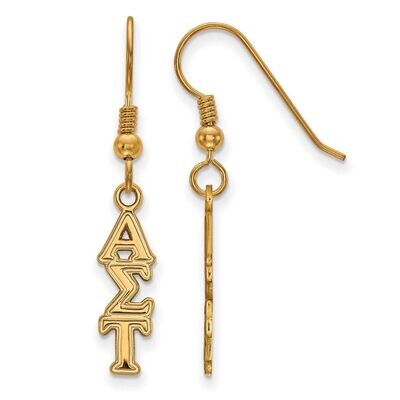Alpha Sigma Tau Small Dangle Earrings Gold-plated Silver GP026ALS, MPN: GP026ALS, 191101099779
