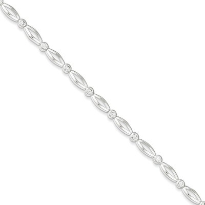 Fancy Diamond Bracelet Sterling Silver Polished QX284CZ, MPN: QX284CZ, 191101285820