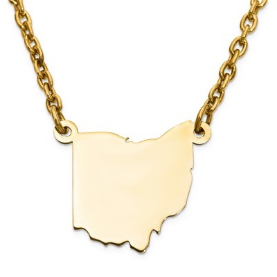 Oh State Pendant with Chain 14k Gold XNA706Y-OH, MPN: XNA706Y-OH, 886774752174