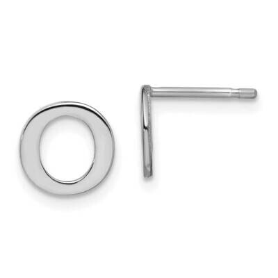 Initial Letter O Post Earrings 14k White Gold Laser Polished XNE46W/O, MPN: XNE46W/O, 883957949550