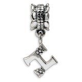 Letter H Dangle Bead - Sterling Silver QRS1400H, MPN: QRS1400H, 883957303673