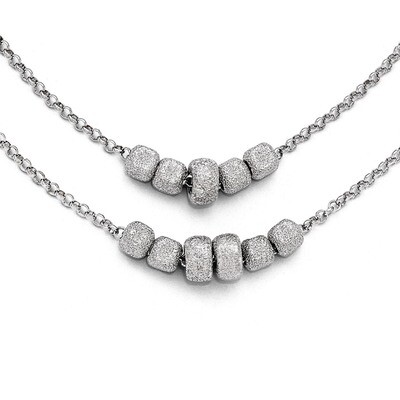 Leslie&#39;s Diamond Cut Beaded Two Strand Necklace - Sterling Silver HB-QLF456-20, MPN: QLF456-20, 196…