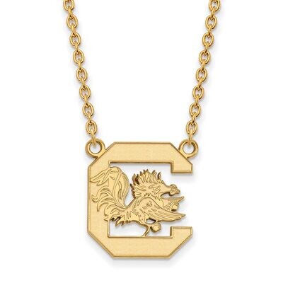 University of South Carolina Large Pendant with Chain Necklace Gold-plated Silver GP016USO-18, MPN:…