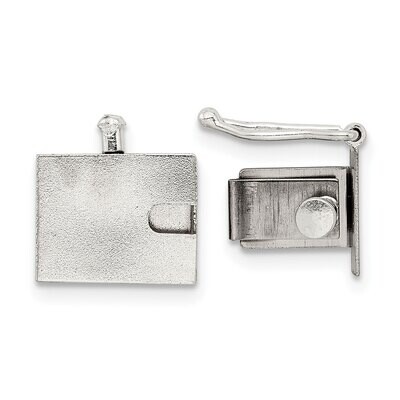 10.6 x 8.7mm Push Button Bo x Clasp Sterling Silver SS3615, MPN: SS3615,