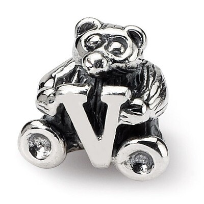 Letter V Bead - Sterling Silver QRS712V, MPN: QRS712V, 883957726878