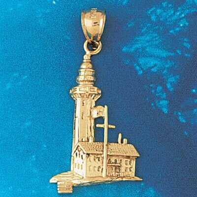 Dazzlers Jewelry Lighthouse Pemaquid Pt. Maine Pendant Necklace Charm Bracelet in Yellow, White or …