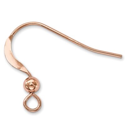 3.0mm Bead Flat Ear Wire Rose Gold Filled RGF4939, MPN: RGF4939,