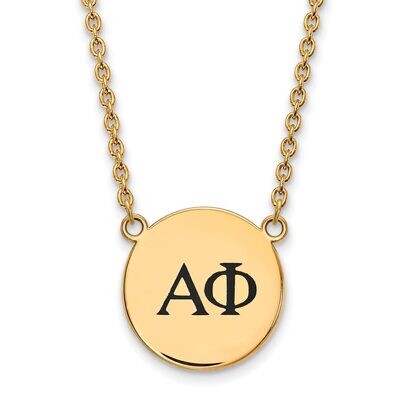 Alpha Phi Small Enameled Pendant with 18 Inch Chain Gold-plated Silver GP017APH-18, MPN: GP017APH-1…