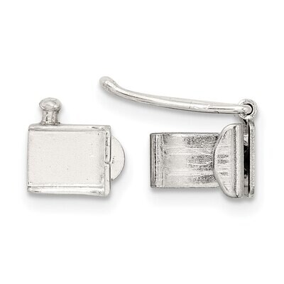 7.4 x 5.2mm Fold Over Tongue with Safety Clasp Sterling Silver SS3628, MPN: SS3628,