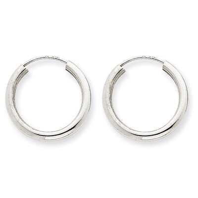 Polished Endless 2mm Hoop Earrings 14k White Gold H990, MPN: H990, 883957900841