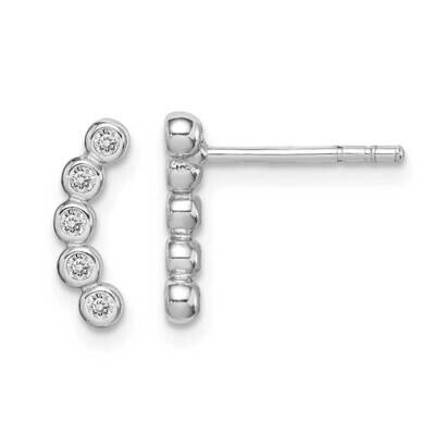 Post Earrings Sterling Silver Rhodium Plated CZ Diamond QE14758, MPN: QE14758, 886774113210
