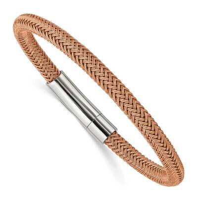 Rose Wire 8.5 Inch Bracelet Stainless Steel Polished SRB2831-8.5, MPN: SRB2831-8.5, 191101859762