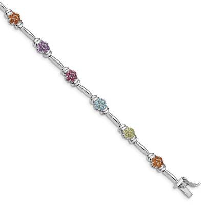 Multi-gemstone Bracelet Sterling Silver Rhodium-plated QG4922-7.5, MPN: QG4922-7.5, 886774128665