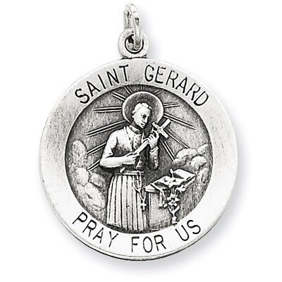 Saint Gerard Medal Antiqued Sterling Silver QC5730, MPN: QC5730, 191101183898