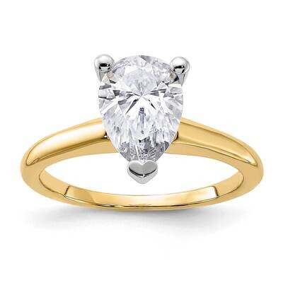 2ct. D E F Pure Light Pear Moissanite Solitaire Ring 14k Two Tone Gold RM5965P-200-9MP, MPN: RM5965…