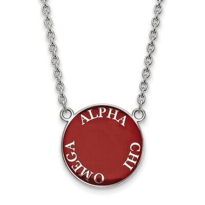 Alpha Chi Omega Small Enameled Pendant with 18 Inch Chain Sterling Silver SS013ACO-18, MPN: SS013AC…