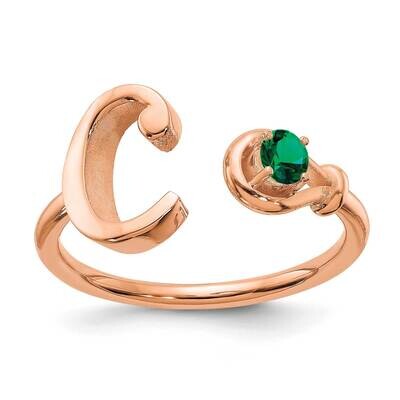 Letter C with Birthstone Ring 10k Rose Gold 10XNR81CR, MPN: 10XNR81CR,
