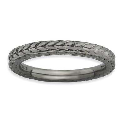 Black-plated Domed Ring - Sterling Silver QSK877, MPN: QSK877, 886774227856