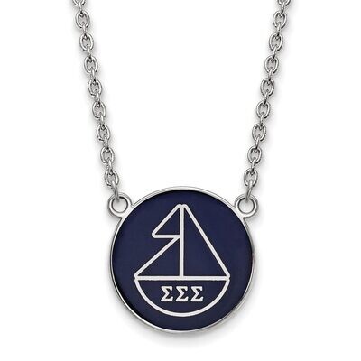 Sigma Sigma Sigma Small Enameled Pendant with 18 Inch Chain Sterling Silver SS043SSS-18, MPN: SS043…