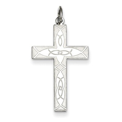 Cross Pendant Laser Designed Sterling Silver QXR254, MPN: QXR254, 883957531113